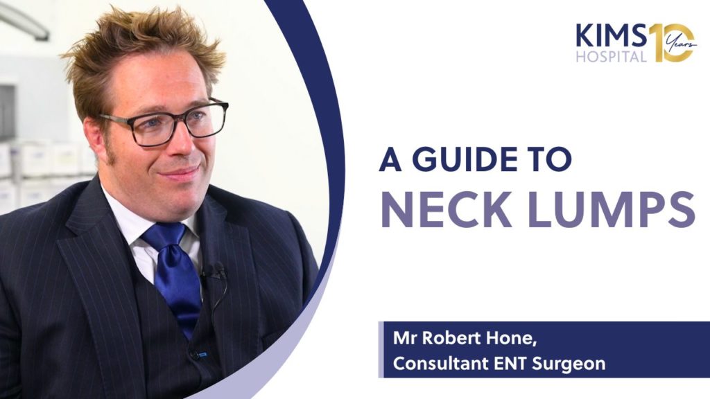 Video thumbnail featuring a cheerful Mr Robert Hone, an ENT consultant, sharing insights on neck lumps.