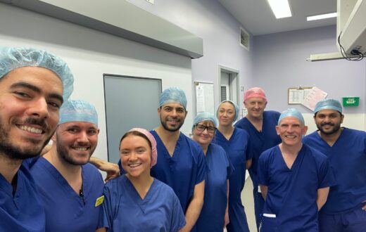 team after same day hip replacement surgery