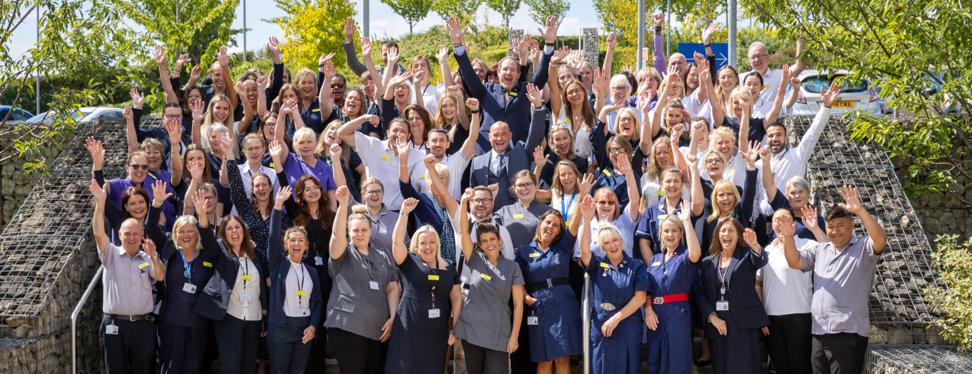 Group shot of KIMS Hospital staff.