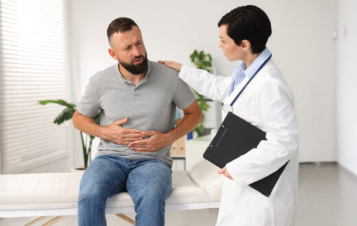Man visiting a gut health specialist in Kent