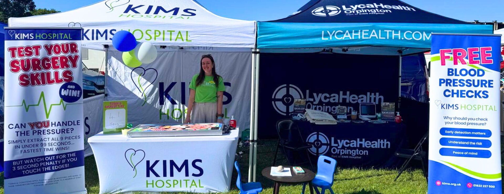 The KIMS Hospital and LycaHealth stand at the Kent County Show, 3-5 July.